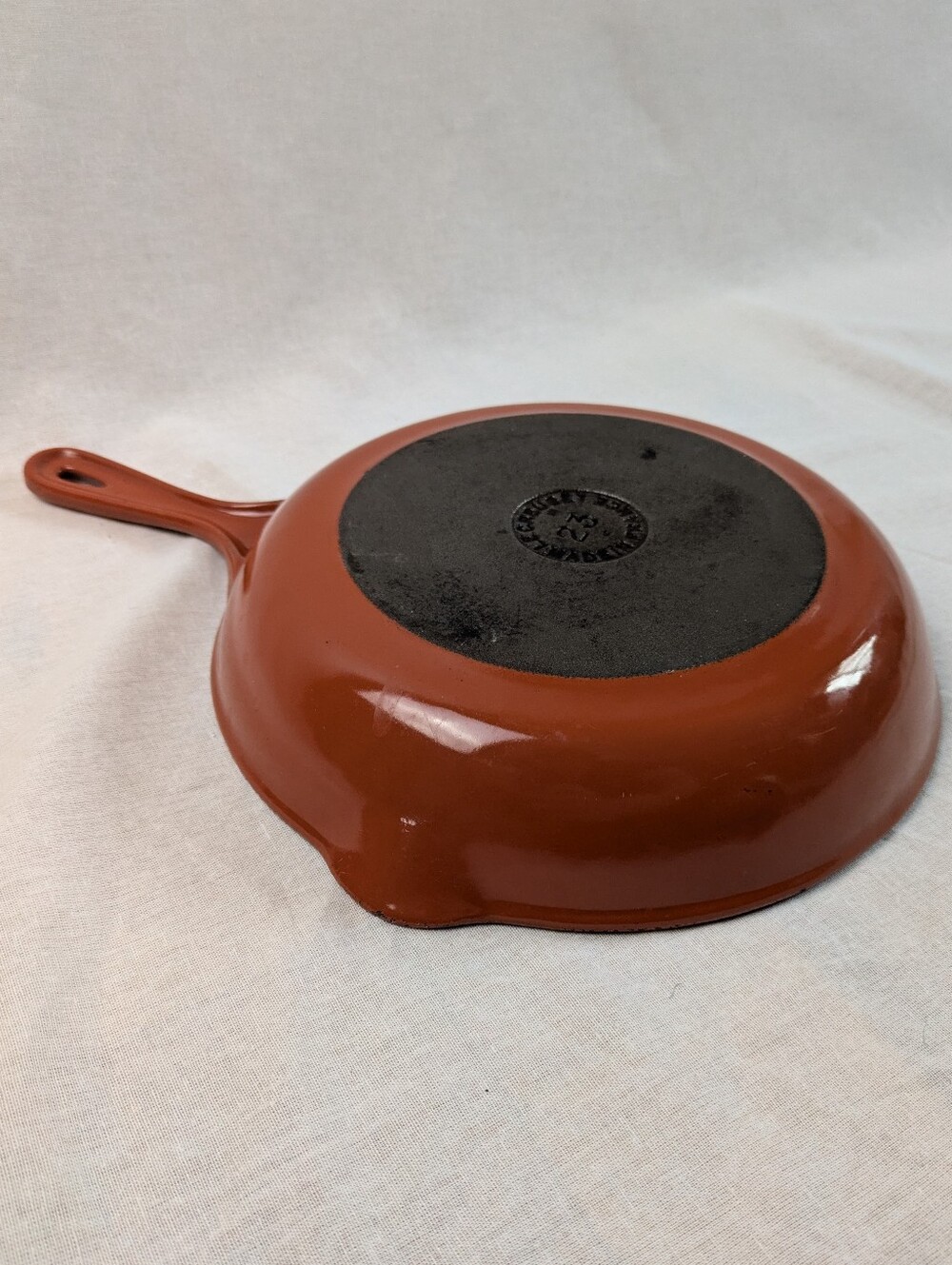 Vintage Le Creuset Cast Iron Skillet #23 Burnt Orange Made in France - Picture 4 of 4